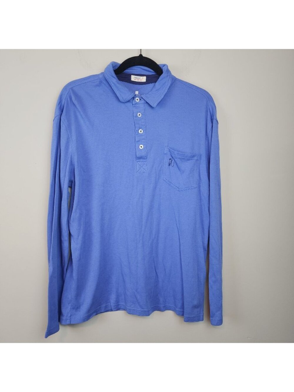 Johnnie - O long sleeve 4 button polo shirt blue sz M men